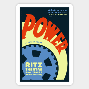 Power by Arthur Arent - Vintage Analog Poster Magnet